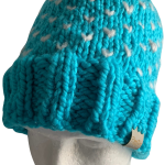 Turquoise & Grey Lovin' Hearts Beanie - Image 3