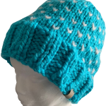 Turquoise & Grey Lovin' Hearts Beanie