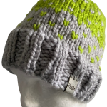 Lime & Light Grey Lovin' Hearts Beanie