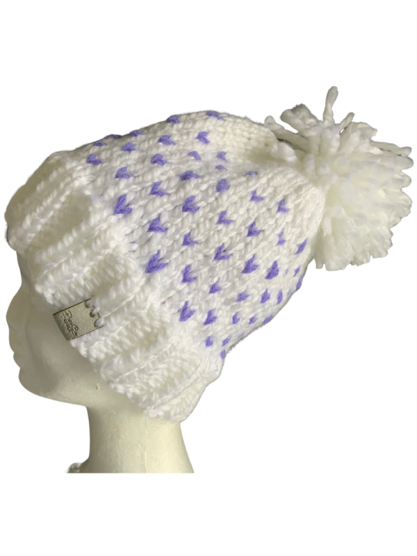 Blueberries on Snow Lovin' Hearts Beanie - Image 2