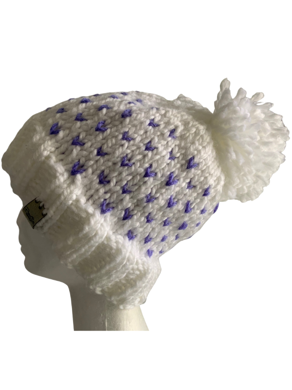 Blueberries on Snow Lovin' Hearts Beanie - Image 3