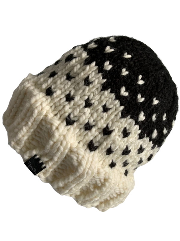 Ebony & Cream Lovin' Hearts Beanie