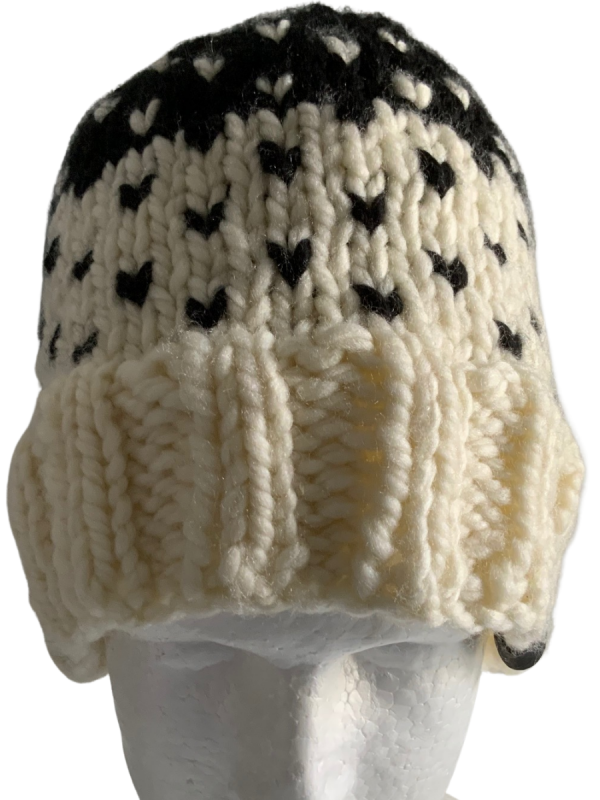 Ebony & Cream Lovin' Hearts Beanie - Image 3