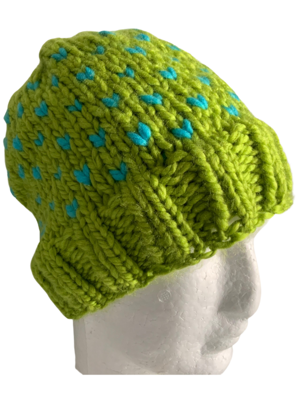 Blueberry Lime Lovin' Hearts Beanie - Image 2