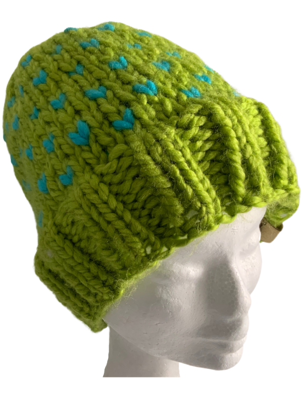 Blueberry Lime Lovin' Hearts Beanie