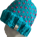 Bright Blue & Pink Lovin' Hearts Beanie