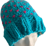 Bright Blue & Pink Lovin' Hearts Beanie - Image 3