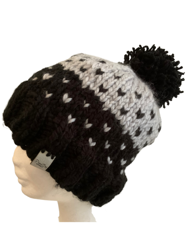 Silver & Black Lovin' Hearts Beanie - Image 3