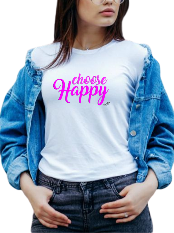 Women's Graphic T-Shirt - CHOOSE HAPPY