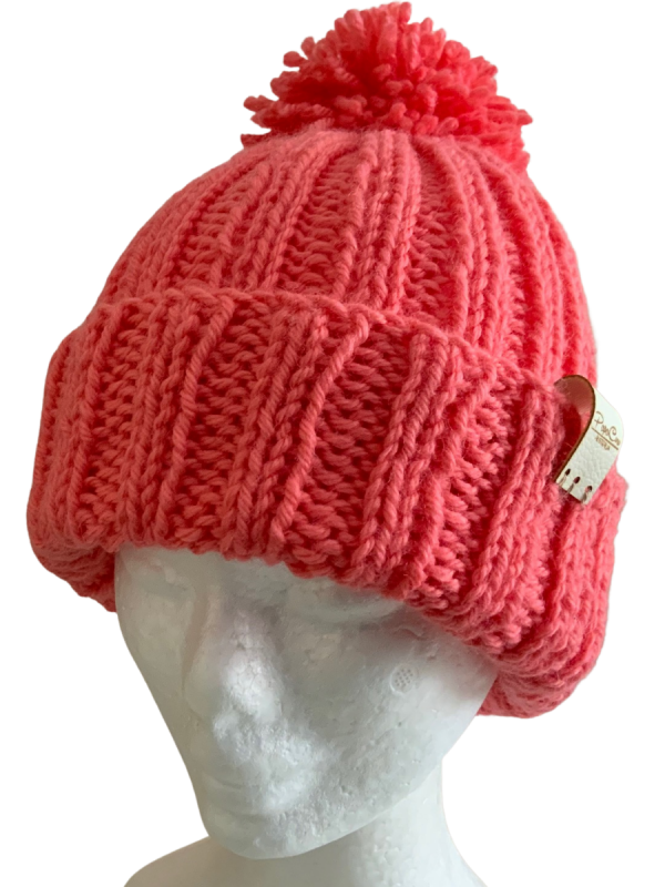 Peach Ribbed Beanie - Image 3