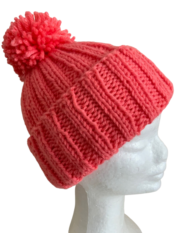 Peach Ribbed Beanie - Image 5