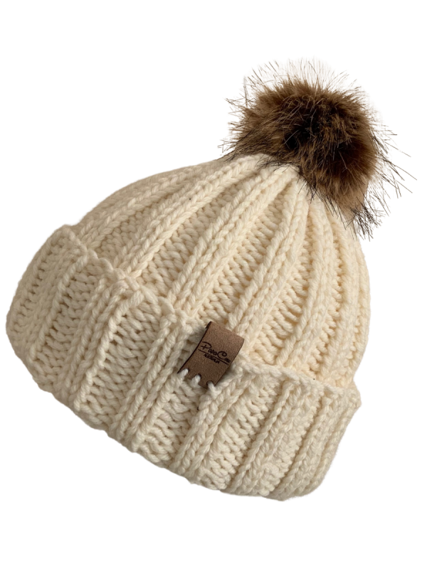 Cream Deluxe Ribbed Beanie - Image 2