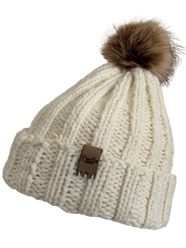 Cream Deluxe Ribbed Beanie - Image 4