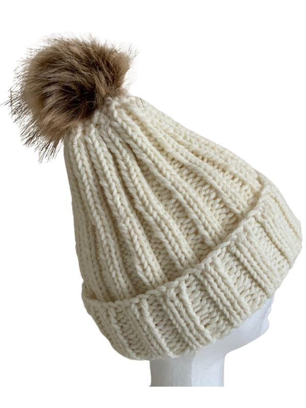 Cream Deluxe Ribbed Beanie - Image 7