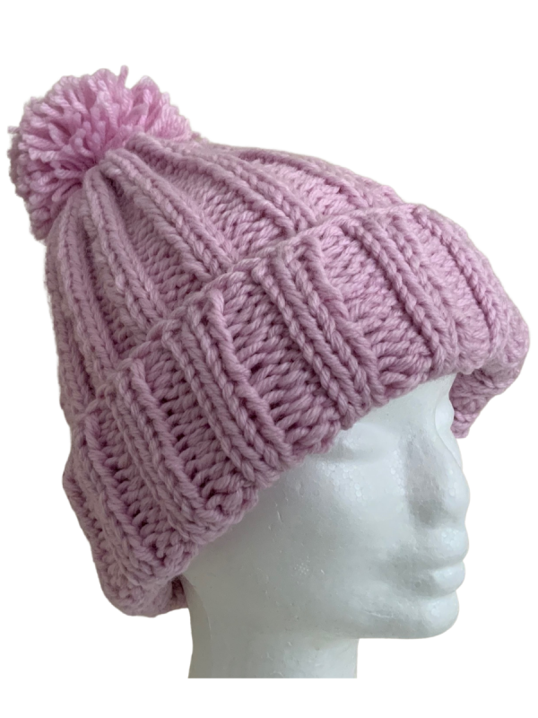 Soft Pink Deluxe Ribbed Beanie - Image 3