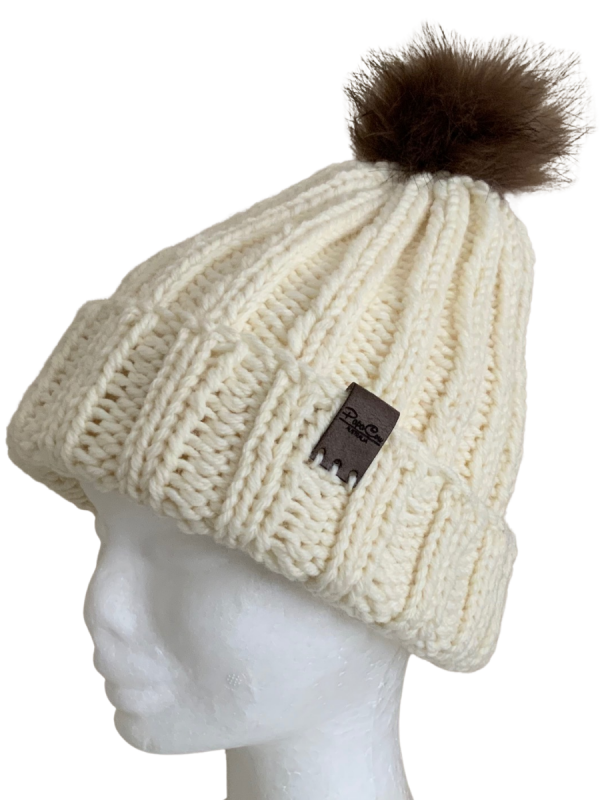 Soft Cream Deluxe Ribbed Beanie - Image 3