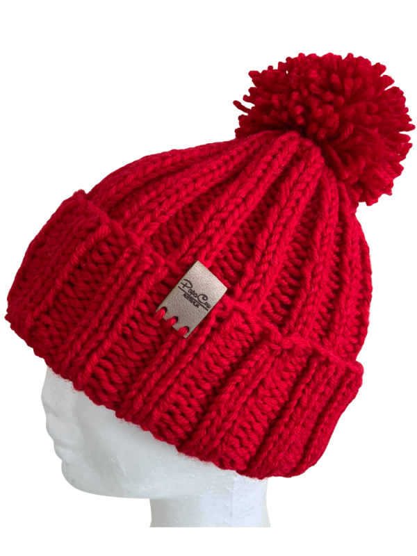 Carmine Red Deluxe Ribbed Beanie