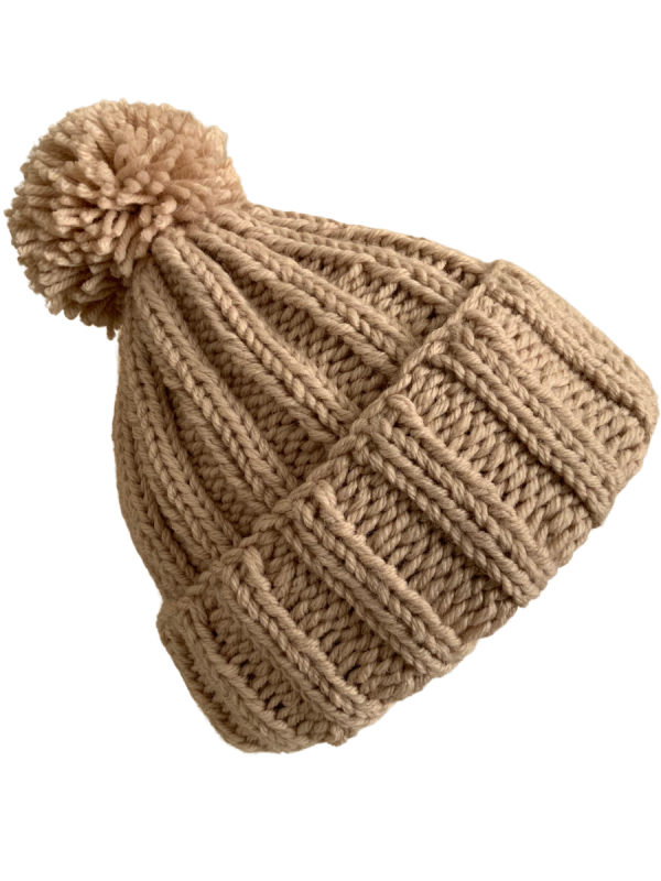 Light Fawn Deluxe Ribbed Beanie - Image 3