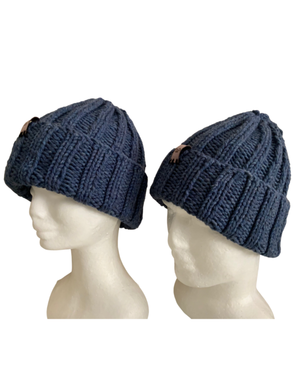 Double Deluxe Blue Melange Beanie - Image 2