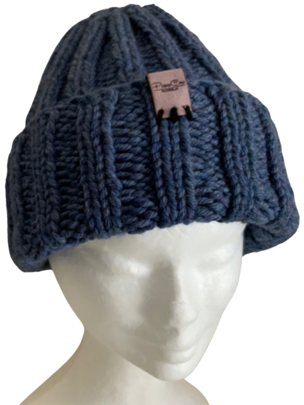 Double Deluxe Blue Melange Beanie - Image 3