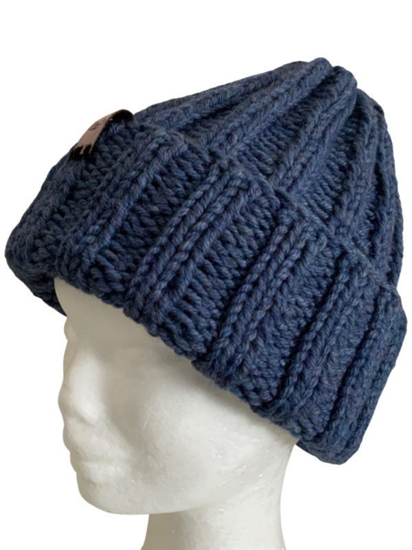 Double Deluxe Blue Melange Beanie - Image 4