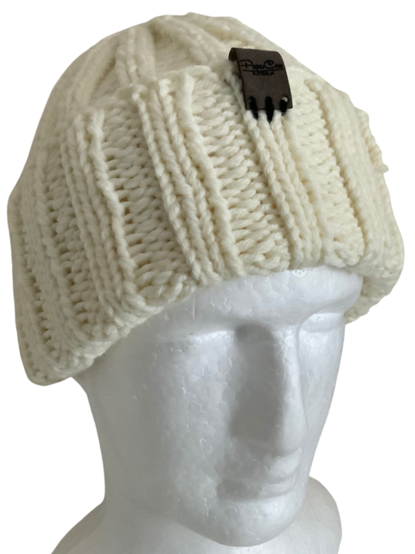 Double Deluxe Cream Beanie - Image 4