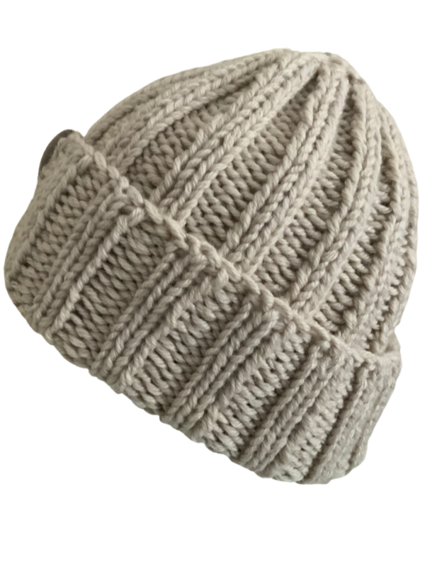Double Deluxe Ecru Beanie - Image 3