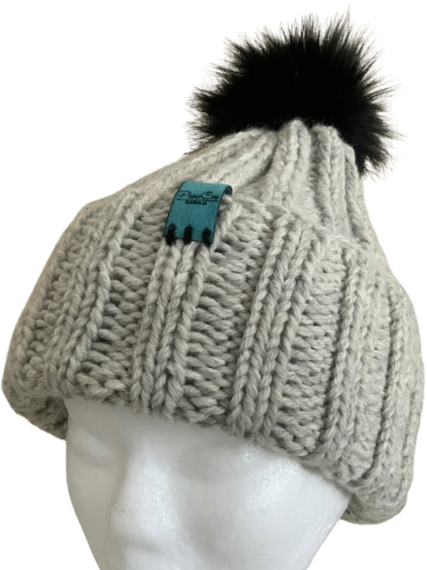 Double Deluxe Smoke Melange Beanie with Pom Pom